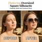 🕶️ LIMITED-TIME 50% OFF! 💥 Rimless Oversized Square Sunglasses – Gradient Lens, Glitter Details, UV Protection ✨
