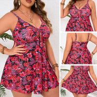 🌺 LIMITED-TIME 50%🏖️Vibrant Floral 2-Piece Beach Set – Mini Swimdress + Triangle Bikini | Adjustable Bow-Tie Bust, Removable Padding & Quick-Dry | Perfect Vacation Outfit (L-4XL)☀️