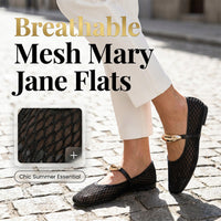 👡 LIMITED-TIME 50% OFF! ✨ Women's Mesh Mary Jane Flats – Breathable, Metallic Accent, Slip-On ☀️