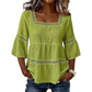 👚 Elegant Square Neck Summer Blouse🌸