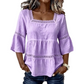 👚 Elegant Square Neck Summer Blouse🌸