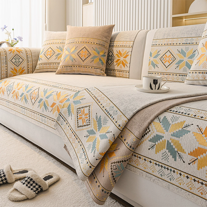 🛋️ 50% OFF NOW! 🌸 Non-Slip Bohemian Chenille Sofa Cushion Cover – Soft, boho pattern & machine washable – Non-slip backing, fits most sofas – perfect for cozy home decor or pet-friendly spaces 🐾