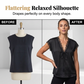 👚Women's Satin Blouse – V-Neck Tie Front, Lace Trim & Short Sleeves, Loose Fit Slimming Top💫🌸