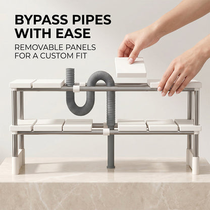🍽️Expandable Under Sink Shelf✨