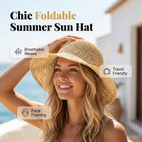 🌊SUMMER HOT SALE 40% OFF 💖Women's Handwoven Wide-Brim Straw Hat