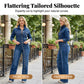 Women's Chic Button Detailing Denim Set