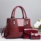 👜Women's Crocodile Pattern Handbag 3-Piece Set