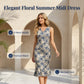 👗Elegant Floral Summer Midi Dress
