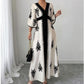 👗Women's Elegant V-Neck Print Maxi Dress
