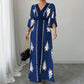 👗Women's Elegant V-Neck Print Maxi Dress