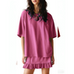📢📢40% OFF !! ⏰Women's Oversized T-Shirt & Ruffle Skirt 2-Piece Set 🌸 | Breathable Summer Lounge Outfit ☀️ | Soft Fabric, Relaxed Fit 💕 | S-2XL