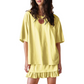 📢📢40% OFF !! ⏰Women's Oversized T-Shirt & Ruffle Skirt 2-Piece Set 🌸 | Breathable Summer Lounge Outfit ☀️ | Soft Fabric, Relaxed Fit 💕 | S-2XL