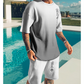 Men's 3D Gradient T-Shirt and Shorts Set Casual Summer 2-Piece Outfit