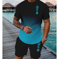 Men's 3D Gradient T-Shirt and Shorts Set Casual Summer 2-Piece Outfit