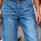 📢📢50% OFF !! ⏰Women's Casual Stretchy Cropped Denim Pants