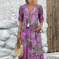 👗Women's Vivid Printed V-Neck Midi Dress