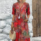 👗Women's Vivid Printed V-Neck Midi Dress