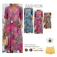 👗Women's Vivid Printed V-Neck Midi Dress