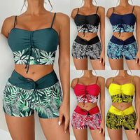 🔥40% OFF!Flattering High-Waist Bikini Set | Sporty Boxer Cut & Chic Lace-Up Top | Quick-Dry Tummy Control Beachwear
