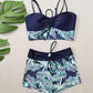 🔥40% OFF!Flattering High-Waist Bikini Set | Sporty Boxer Cut & Chic Lace-Up Top | Quick-Dry Tummy Control Beachwear