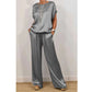 🔥50% OFF | Women's Elegant Top & Wide-Leg Pant Set – Breathable Cool Fabric, Wear At Home & Out!