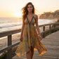 👗🌺Women's Boho Deep V Halter Maxi Dress