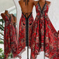 👗🌺Women's Boho Deep V Halter Maxi Dress