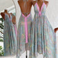👗🌺Women's Boho Deep V Halter Maxi Dress