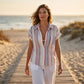 👚Women's Striped Short-Sleeve Button Down Shirt