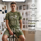 👕 Men's Casual Faux Denim Print T-Shirt Shorts Set 🧢