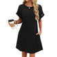 👗Women's Short Sleeve Lace Patchwork A-Line Dress