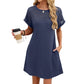 👗Women's Short Sleeve Lace Patchwork A-Line Dress
