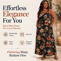 👗 50% OFF NOW! 🎉 Women's Plus Size V-Neck Sleeveless Maxi Dress – Flowy & flattering – Perfect for summer or special occasions – comfortable and elegant 🌸✨🌿