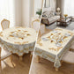 🌹Waterproof Gold Rose Tablecloth – Embossed Effect, Stain-Resistant, Elegant ✨