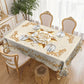 🌹Waterproof Gold Rose Tablecloth – Embossed Effect, Stain-Resistant, Elegant ✨