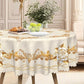 🌹Waterproof Gold Rose Tablecloth – Embossed Effect, Stain-Resistant, Elegant ✨