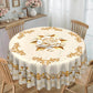 🌹Waterproof Gold Rose Tablecloth – Embossed Effect, Stain-Resistant, Elegant ✨