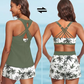 ✨40% OFF! 3-Piece Swimsuit w/ Tank, Bikini & Shorts | Tummy Control, Criss-Cross Back, Tropical 👙🌺
