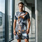 Men's Casual Graphic T-Shirt and Shorts Set