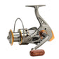 🎣TODAY ONLY ALL-🔥TIME LOW PRICE！🎣Must-have tool for all fishing lovers！Baitrunner Spinning Fishing Reel, Dual Brake System Smooth Silent Spinning Reel, Heavy Duty Sturdy Durable Saltwater Freshwater Reel for Lake River Shore Boat Fishing