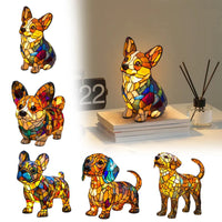🐶Color-Blocking Puppy Statue LED Table Lamp