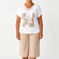 ⏰Women Casual Two Piece Set V Neck Tee and Cropped Pants