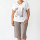 ⏰Women Casual Two Piece Set V Neck Tee and Cropped Pants