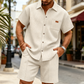 Men's Waffle Knit Shirt & Shorts Set 👕🩳 Cosy Texture, Breezy Vibe – Your Go-To for Casual Days & Relaxed Weekends ✨