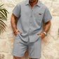 Men's Waffle Knit Shirt & Shorts Set 👕🩳 Cosy Texture, Breezy Vibe – Your Go-To for Casual Days & Relaxed Weekends ✨