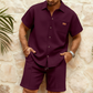 Men's Waffle Knit Shirt & Shorts Set 👕🩳 Cosy Texture, Breezy Vibe – Your Go-To for Casual Days & Relaxed Weekends ✨
