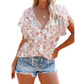 👚Women Casual V Neck Floral Print🌸