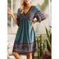 🌿☀️ LIMITED TIME 50% OFF! 🌸Women's Boho Floral V-Neck Dress – Vibrant blooms & breezy sleeves