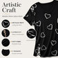 Women’s Heart Print V-Neck Top
