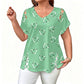Women’s Heart Print V-Neck Top